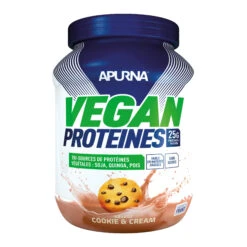 Apurna Vegan Protéines Cookie & Cream - Pot 660 G