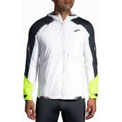 Brooks Running Run Visible Convertible Jacket Homme Blanc