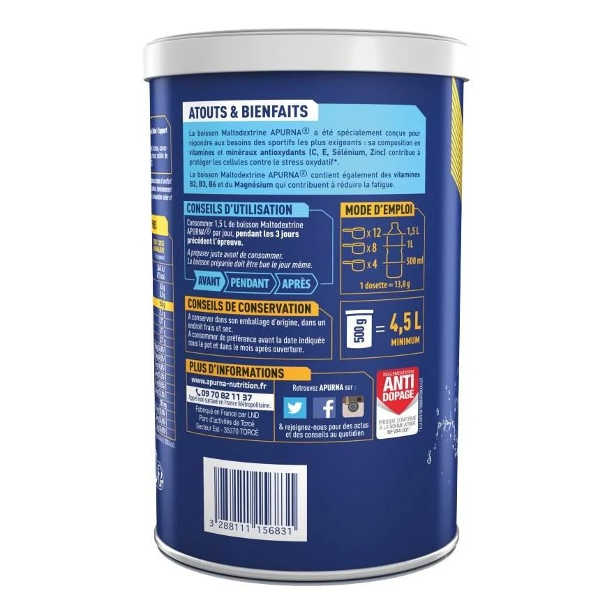 Apurna Maltodextrine Citron - Pot 500g 2 Apurna Maltodextrine Citron - Pot 500g – Image 2