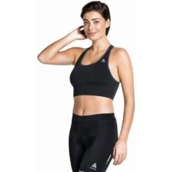 Odlo Brassiere Seamless Medium Ceramicool Femme Noir -Tenue Active main 131421 15015 Model Front Crop 4d3c