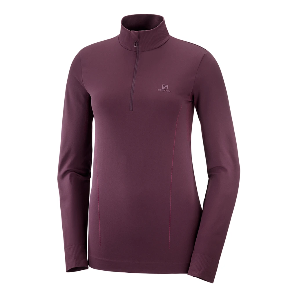 Salomon Comet Seamless Half Zip Femme Prune 1 Salomon Comet Seamless Half Zip Femme Prune