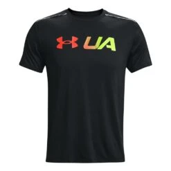 Under Armour Run Graphic Print Fill Short Sleeve Homme Noir