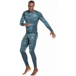 Odlo Base Layer Top Crew Neck Long Sleeve Blackcomb Eco Homme Bleu -Tenue Active main 188562 20836 Model Front FullBody 1 fc5b