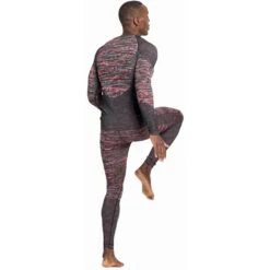 Odlo Base Layer Top Crew Neck Long Sleeve Blackcomb Eco Homme Rouge -Tenue Active main 188562 30764 Model Back FullBody 1 11dc