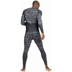 Odlo Base Layer Top Crew Neck Long Sleeve Blackcomb Eco Homme Noir -Tenue Active main 188562 60223 Model Back FullBody 1 1810