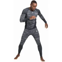 Odlo Base Layer Top Crew Neck Long Sleeve Blackcomb Eco Homme Noir -Tenue Active main 188562 60223 Model Front FullBody 1 5f28