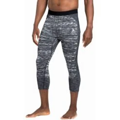 Odlo Blackcomb Eco Base Layer Bottom 3/4 Homme Noir -Tenue Active main 188582 60223 Model Front Crop 1 86da