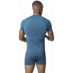 Odlo T-Shirt Manches Courtes Performance Light E Homme Bleu -Tenue Active main 188792 21037 Model Back Crop 2 aaba