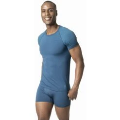 Odlo T-Shirt Manches Courtes Performance Light E Homme Bleu -Tenue Active main 188792 21037 Model Front Crop 2 3151