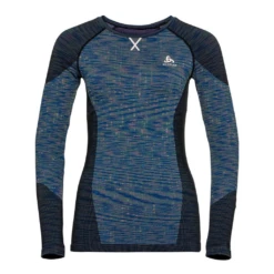 Odlo Base Layer Top Crew Neck Long Sleeves Blackcomb Femme Bleu