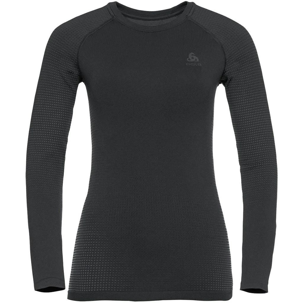 Odlo Base Layer Top Crew Neck Long Sleeve Performance Warm EC Femme Noir 1 Odlo Base Layer Top Crew Neck Long Sleeve Performance Warm EC Femme Noir