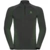 Odlo Base Layer Top Turtle Neck Long Sleeve Half Zip Performance Warm Eco Homme Vert