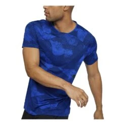 Under Armour Rush Short Sleeves Homme Bleu -Tenue Active main 247908 158295 4 8c32