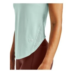 Under Armour Armour Sport Hi-Lo Short Sleeves Femme Vert Pastel -Tenue Active main 284066 179334 3 7418