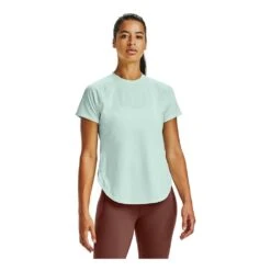 Under Armour Armour Sport Hi-Lo Short Sleeves Femme Vert Pastel -Tenue Active main 284066 179336 5 9575