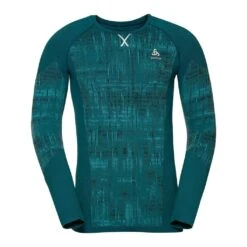 Odlo Base Layer Top Crew Neck Long Sleeves Blackcomb Homme Bleu