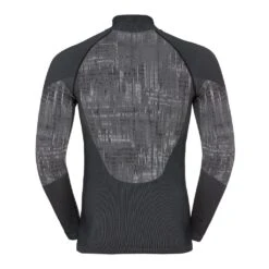 Odlo Base Layer Top Turtle Neck Long Sleeves Half Zip Blackcomb Homme Gris -Tenue Active main 294607 185897 4 7416