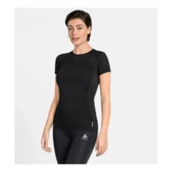 Odlo Performance X-Light Base Layer Top Crew Neck Short Sleeve Femme Noir -Tenue Active main 300208 190275 5 a844