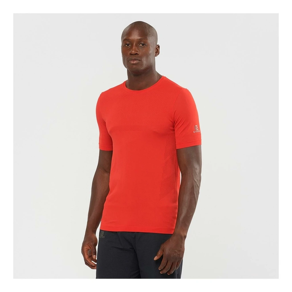 Salomon Sense Seamless T-Shirt Homme Rouge 2 Salomon Sense Seamless T-Shirt Homme Rouge – Image 2