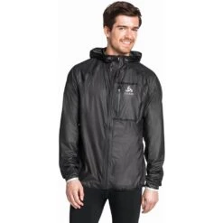 Odlo Veste Zeroweight Dual Dry Waterproof Homme Noir -Tenue Active main 313022 15000 Model Front Crop 1 44ad