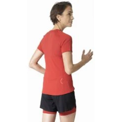 Odlo T-Shirt Manches Courtes 1.2 Zip Axalp Trail Femme -Tenue Active main 313901 30837 Model Back Crop 1 9874