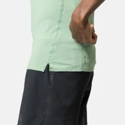 Odlo T-Shirt Manches Courtes 1.2 Zip Axalp Trail Homme Vert -Tenue Active main 313902 40414 Model Detail Crop 2 1 5836