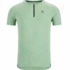 Odlo T-Shirt Manches Courtes 1.2 Zip Axalp Trail Homme Vert