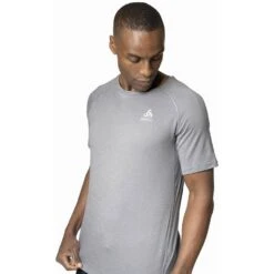 Odlo T-Shirt Manches Courtes X-Alp Pw 115 Homme Gris -Tenue Active main 314012 15700 Model Detail Crop 1 f676