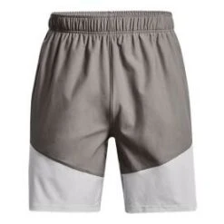 Under Armour Knit Woven Hybrid Shorts Homme Gris -Tenue Active main 317270 202908 4 335a