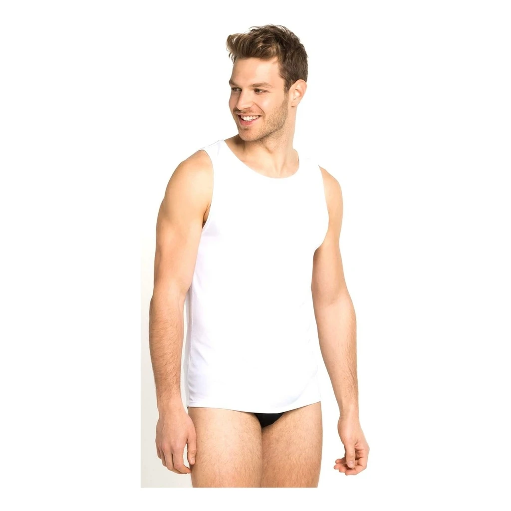 Odlo Base Layer Top Crew Neck Tank Active F-Dry Light Homme Blanc 2 Odlo Base Layer Top Crew Neck Tank Active F-Dry Light Homme Blanc – Image 2
