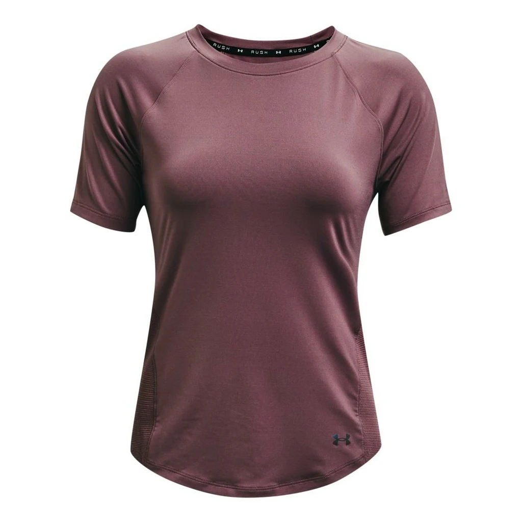 Under Armour Rush Mesh Short Sleeve Femme Mauve 1 Under Armour Rush Mesh Short Sleeve Femme Mauve