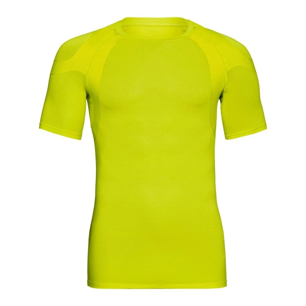 Odlo Active Spine T-Shirt Short Sleeve Crew Neck Homme Jaune 1 Odlo Active Spine T-Shirt Short Sleeve Crew Neck Homme Jaune