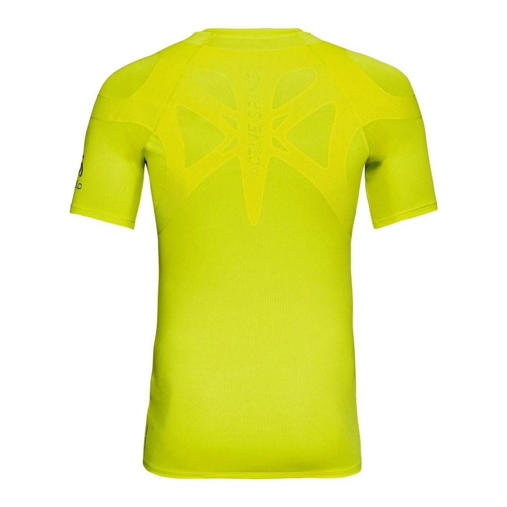 Odlo Active Spine T-Shirt Short Sleeve Crew Neck Homme Jaune 2 Odlo Active Spine T-Shirt Short Sleeve Crew Neck Homme Jaune – Image 2
