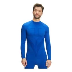 Falke Warm Longleeved Shirt Turtleneck Homme Bleu -Tenue Active main 329793 212017 6 7045