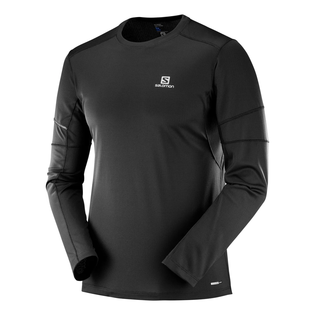 Salomon Agile Long Sleeve T-Shirt Homme Noir 2 Salomon Agile Long Sleeve T-Shirt Homme Noir – Image 2