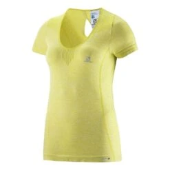 Salomon Elevate Seamless Short Sleeves Tee Femme Jaune