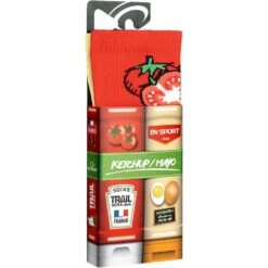 BV Sport Socquette Trail Collector ”Nutri” Ketchup-Mayo 36/38 Multicolore -Tenue Active main Chaussettes Trail BVSPORT Nutri Ketchup Mayo vue packaging c5e9