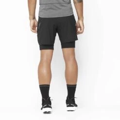 Salomon Cross Twinskin Homme -Tenue Active main LC1868600 1 MOD crosstwinskinshorts deepblack run m a77e