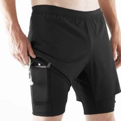 Salomon Cross Twinskin Homme -Tenue Active main LC1868600 6 MOD crosstwshorts black pochetelephone m db4b