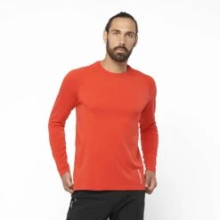 Salomon Sense Long Sleeve Tee Homme Rouge 11 Salomon Sense Long Sleeve Tee Homme Rouge -Tenue Active main LC1878200 0 MOD senselstee fieryred run m.png.high res 3c97