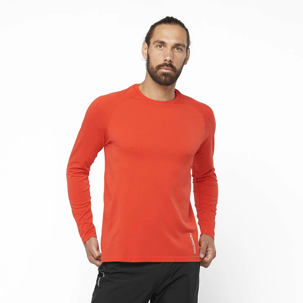 Salomon Sense Long Sleeve Tee Homme Rouge 3 Salomon Sense Long Sleeve Tee Homme Rouge – Image 3