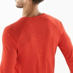 Salomon Sense Long Sleeve Tee Homme Rouge 13 Salomon Sense Long Sleeve Tee Homme Rouge -Tenue Active main LC1878200 3 MOD senselstee fieryred fabric3dlogo m.png.high res e222