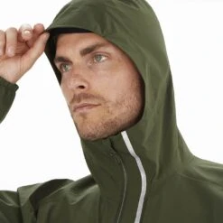 Salomon Bonatti Trail Homme Kaki -Tenue Active main LC2043300 4 MOD bonattitrailjkt forestnight hoodadjust m 936c