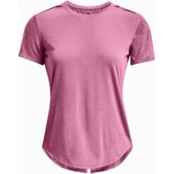 Under Armour Streaker Snowcloud Short Sleeve Femme Rose