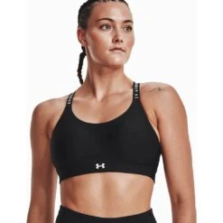 Under Armour Infinity Mid Covered Femme Noir -Tenue Active main V5 1363353 001 FC MD 10b5